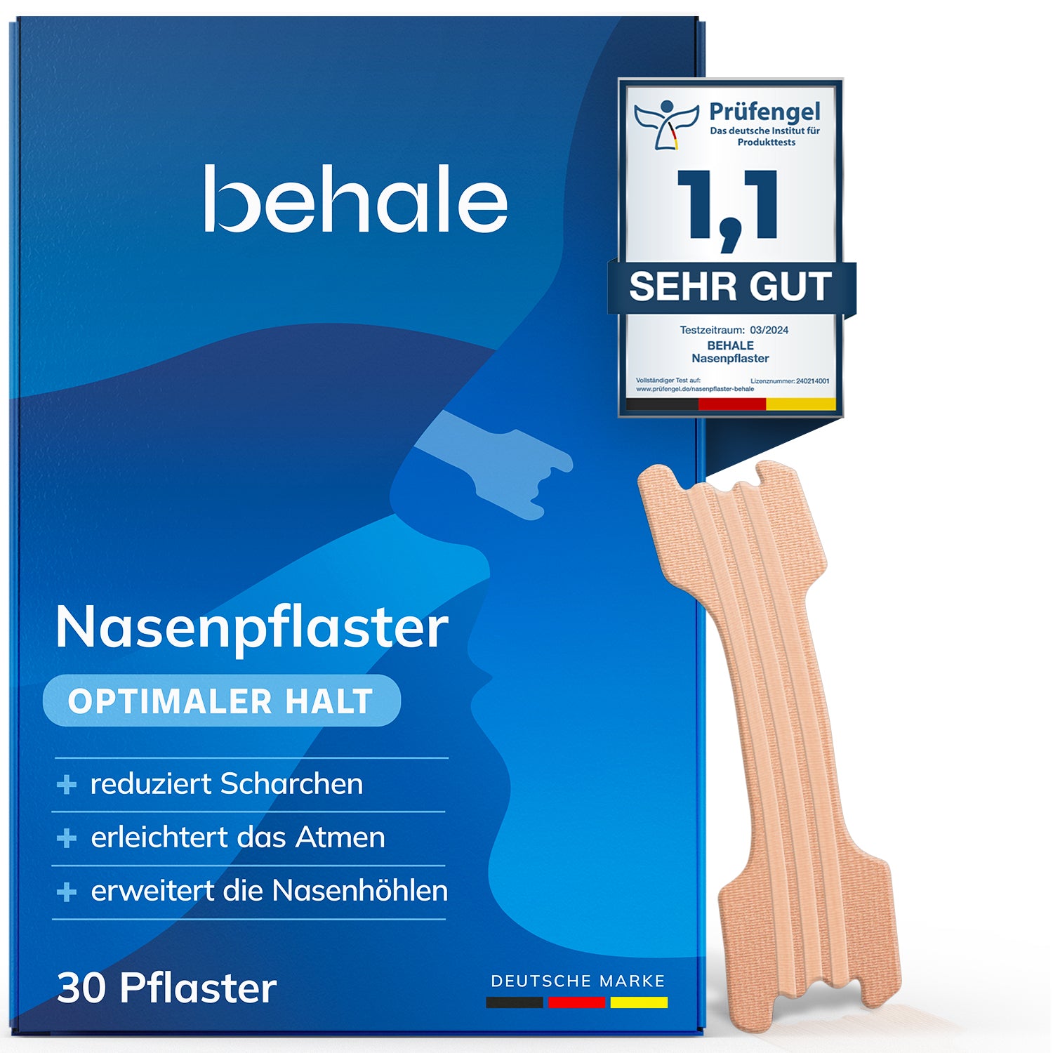 Behale® Nasenpflaster | Fördert Nasenatmung | Fachärztlich geprüft