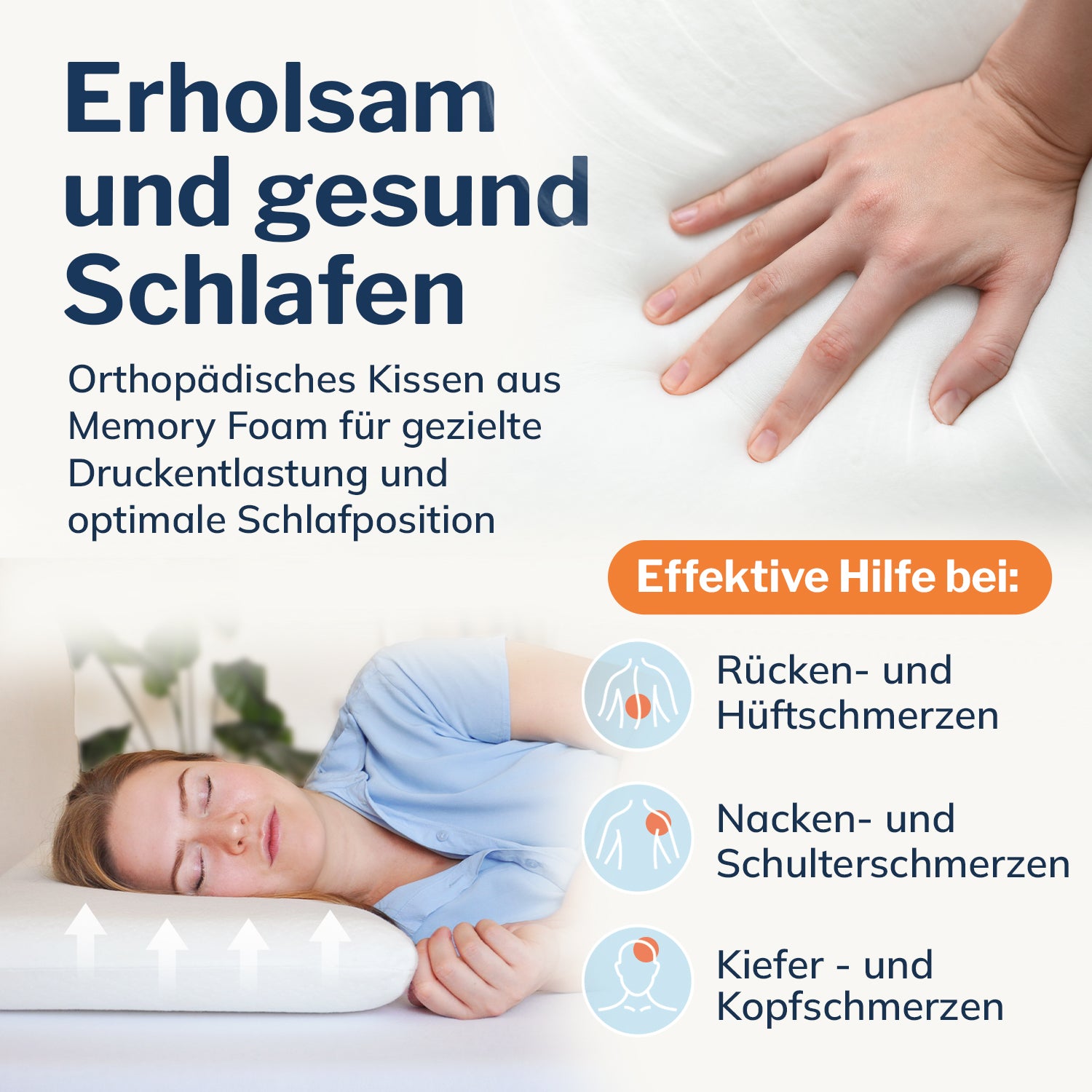 Orthopädisches Nackenkissen | Memory Foam Kissen gegen Schmerzen